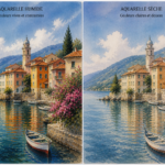 Aquarelle humide et sèche